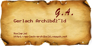 Gerlach Archibáld névjegykártya